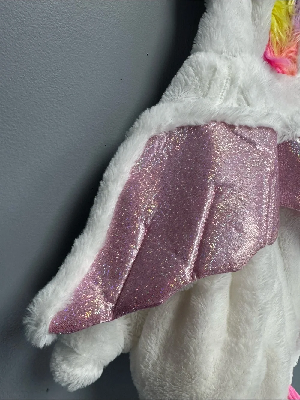 Infant Plush Unicorn Hooded Costume - White & Pink 0-6 months